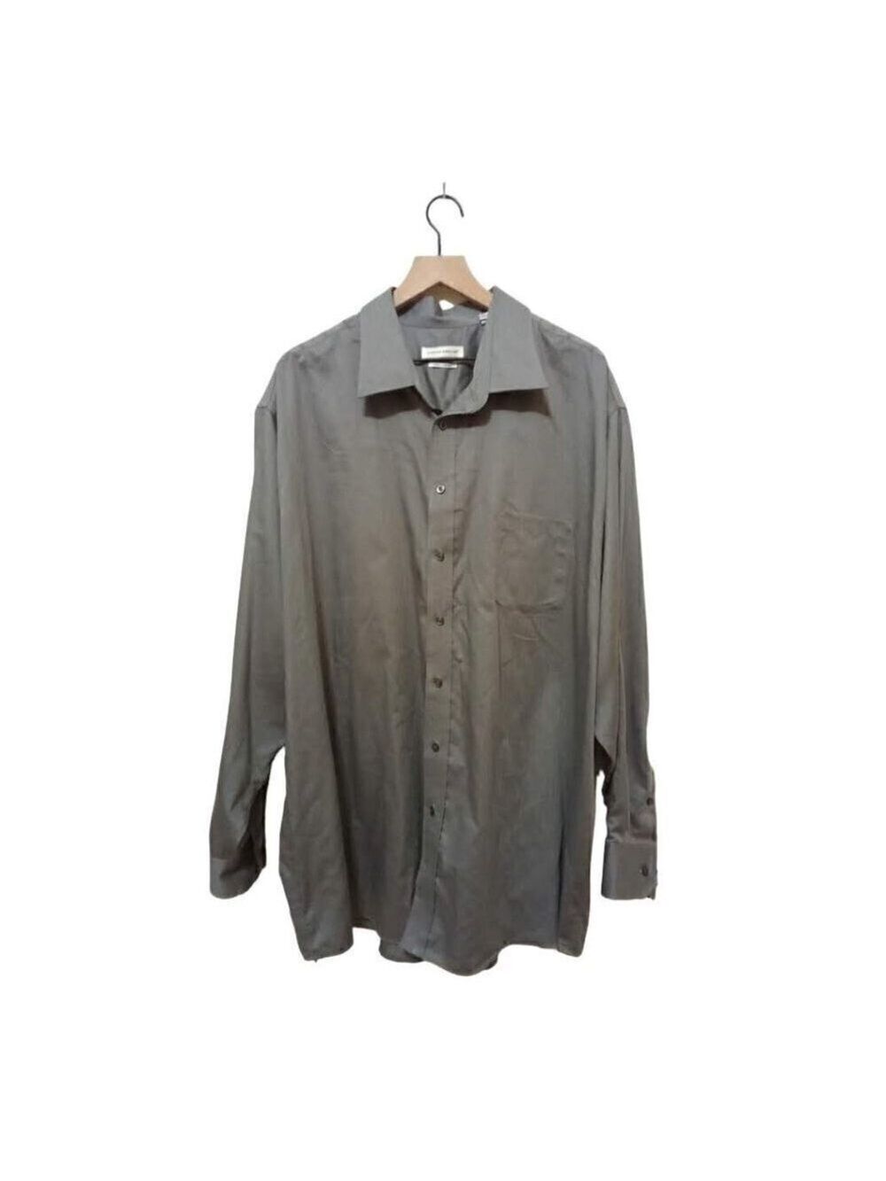 Joseph Abboud Gray Striped Regular Fit Dress Button Down Shirt Neck Sz 20 Tall